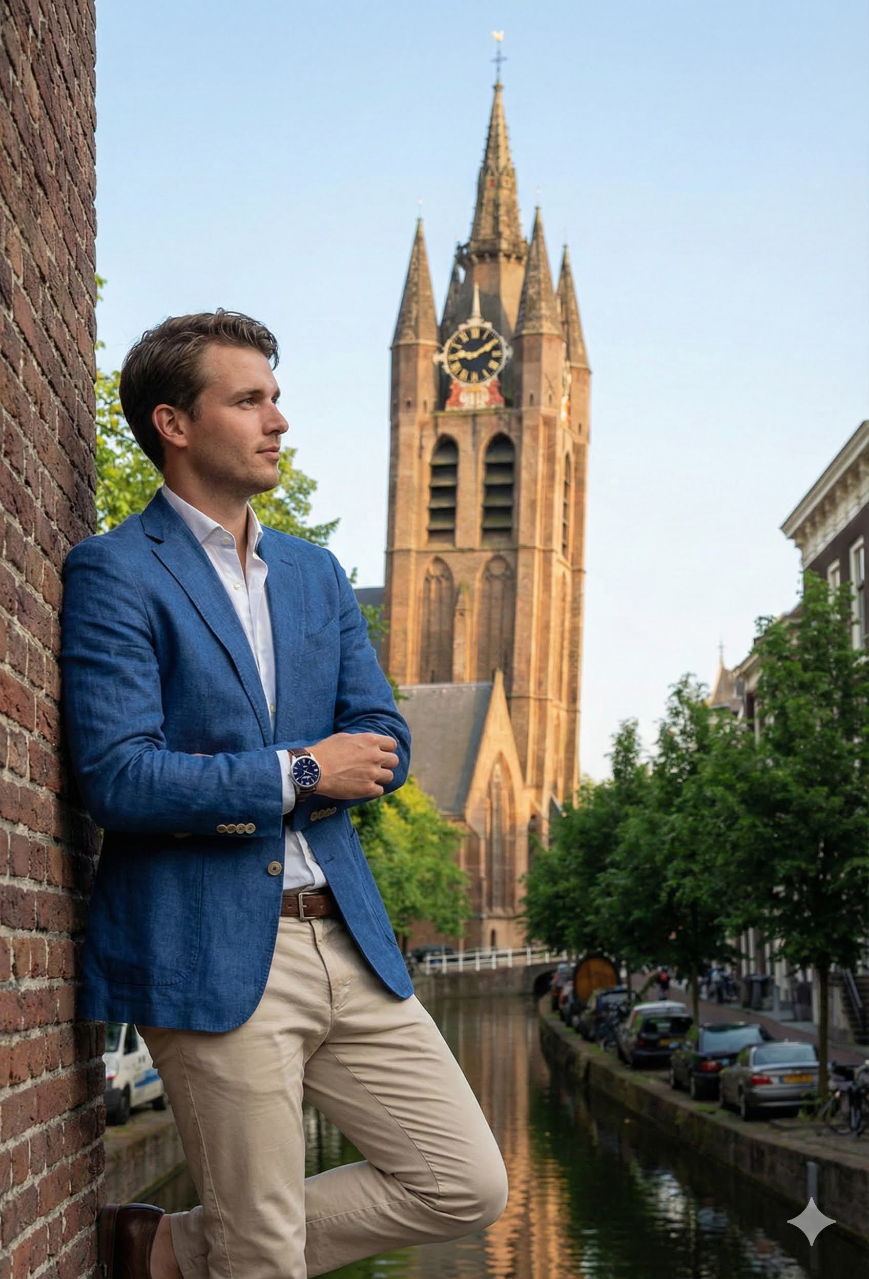 Origineel cadeau voor een 50-jarige man uit Delft: een horloge met de Oude Kerk als tijdloos symbool